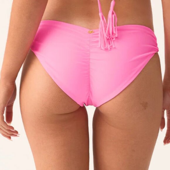 NWT PQ Swim Basic Ruched Bottom in Vivid Pink Size Small - Picture 3 of 7